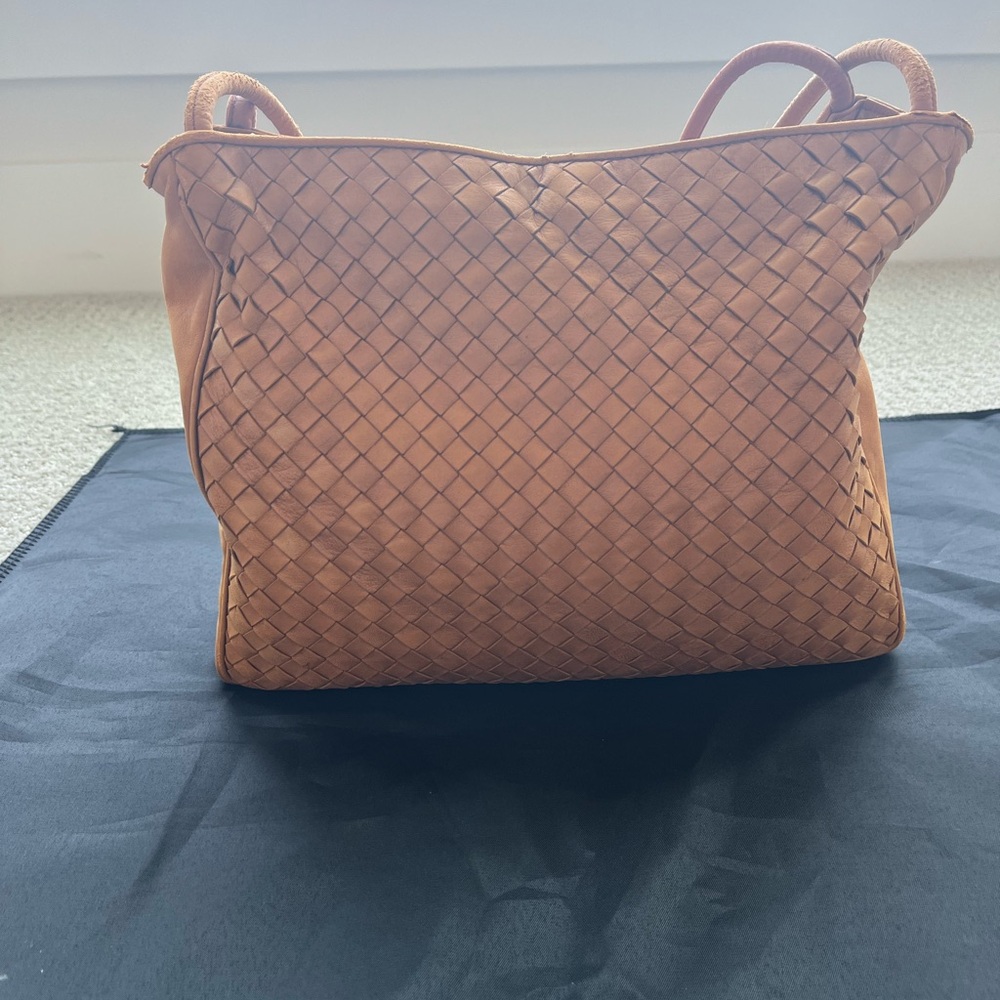 Bottega Veneta Tan Woven Leather Shoulder Bag